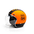 Capacete Aberto Lucca Mod. Sublime Route 66 - Customizado por MTX Imports - Cor Laranja com faixa Preta Fosco - Imagem 1