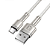 Cabo Tipo C 100W com 1 Metro, Tecido Trançado, Metal, Branco - Hrebos CB-218C - Imagem 2