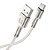 Cabo Tipo C 100W com 1 Metro, Tecido Trançado, Metal, Branco - Hrebos CB-218C - Imagem 3