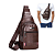 Mini Bolsa Tiracolo Pochete Transversal Ombro de Couro Sintético Marrom - Jingpin A2507 - Imagem 1