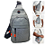 Mini Bolsa Tiracolo Pochete Transversal Ombro Ant Furto Unissex Cor Cinza - A2535 - Imagem 1