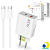 Kit Carregador com 2 Portas USB e Tipo C Turbo 45W + Cabo Tipo C - Lehmox LE-407 - Imagem 1