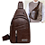 Mini Bolsa Tiracolo Transversal Ombro de Couro Sintético Marrom - Jingpin A2508 - Imagem 1