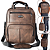 Mochila Para Notebook até 15.6" Unissex em Couro Sintético Marrom, Design Premium - Ouliya 99111-1 - Imagem 1