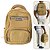 Mochila Para Notebook 13" com 4 Compartimentos, Cor Bege Claro - Hai Power 45-3A - Imagem 1