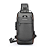 Mini Bolsa Mochila Tiracolo Transversal em Couro Sintético Cinza/Marron, Anti Furto e Porta USB - Fashion - Imagem 4
