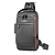 Mini Bolsa Mochila Tiracolo Transversal em Couro Sintético Cinza/Marron, Anti Furto e Porta USB - Fashion - Imagem 3