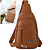 Mini Bolsa Tiracolo Transversal Ombro de Couro Sintético Marrom Claro - Jingpin A2508 - Imagem 1