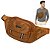 Pochete Bolsa Transversal ou Cintura de Couro Sintético Marrom Claro - Jingpin A2531 - Imagem 1