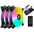Kit 3 Coolers Fan com Controladora e Controle Remoto, Iluminação Sincronizada, 120mm - Hi Level Lite ARGB - Imagem 1