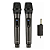 Kit 2 Microfones Sem Fio Recarregáveis UHF Profissional - A'gold MCF-51 - Imagem 2