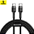 Cabo Tipo C para Tipo C 60W Turbo 1 Metro Nylon - Baseus CATKLF-BG1 - Imagem 1