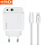 Kit Carregador Turbo com 2 Portas (USB + Tipo C) 20 W + Cabo Tipo-C para iPhone - Kaidi KD-670CL - Imagem 1