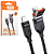 Cabo para iPhone 20W Turbo 2 em 1 USB e Tipo-C 1 Metro Trama de Tecido - Kaidi KD-2505CL - Imagem 1