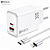 Kit Carregador Turbo 20W com 2 Portas (USB + Tipo C) e Cabo Tipo-C para iPhone Fluxion Charge, Branco - Hrebos CRG-233CI - Imagem 1
