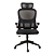 Cadeira Office Ergonomica Giratoria com Apoio de Cabeça Suporta Ate 100kg Preta - Maxprint Arantes - Imagem 1