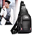 Mini Bolsa Tiracolo Pochete Transversal Ombro de Couro Sintético Preto - Jingpin A2507 - Imagem 1