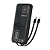 Carregador Portátil Power Bank 10.000mAh com Cabos Embutidos Turbo 22.5W PD, Preto - α'Gold BTE-33 - Imagem 2