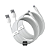 Cabo Tipo-C Baseus Simple Wisdom Fast Charge 5A 1,5m - Kit com 2 Unidades (Branco) - Imagem 2