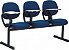 Cadeiras longarina secretária executiva com prancheta escamoteável 3 lugares - Imagem 1