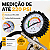 Calibrador De Pneus Com Manômetro 220 PSI Para Compressor De Ar Mangueira 40cm Bico Trava Oficina - Imagem 4