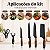 Jogo De Facas 6 Peças Tesoura Descascador Cozinha Com Lâminas Para Uso Diário Design Moderno Elegante - Imagem 5