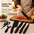 Jogo De Facas 6 Peças Tesoura Descascador Cozinha Com Lâminas Para Uso Diário Design Moderno Elegante - Imagem 4