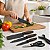 Jogo De Facas 6 Peças Tesoura Descascador Cozinha Com Lâminas Para Uso Diário Design Moderno Elegante - Imagem 8