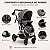 Carrinho De Bebê Moisés Conforto Reversível Dobrável Passeio Cinza Com Capota Visor Cesto Porta Copo - Imagem 4