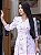 Vestido transpassado com saia de pregas rosa - Imagem 2