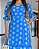 Vestido manga 3/4 botoes perola 100% algodão bordado azul - Imagem 10