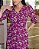 Vestido manga 3/4 botoes perola 100% algodão bordado Fucsia - Imagem 6