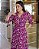 Vestido manga 3/4 botoes perola 100% algodão bordado Fucsia - Imagem 5