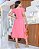Vestido decote quadrado com lapela lateral e botes encapado coral - Imagem 4