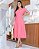 Vestido decote quadrado com lapela lateral e botes encapado coral - Imagem 1