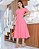 Vestido decote quadrado com lapela lateral e botes encapado coral - Imagem 6