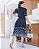 Vestido no Denim bordado e botoes na frente azul marinho - Imagem 2