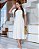 Vestido com lapela lateral e botes encapado Branco off midi - Imagem 1