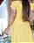 Vestido com lapela lateral e botes encapado Amarelo midi - Imagem 7