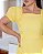 Vestido com lapela lateral e botes encapado Amarelo midi - Imagem 4