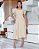 Vestido com lapela lateral e botes encapado Bege perola midi - Imagem 7