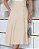 Vestido com lapela lateral e botes encapado Bege perola midi - Imagem 6