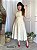 Vestido com lapela lateral e botes encapado Bege perola midi - Imagem 2