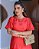 vestido com Tómas e manga Flare Vermelho Midi - Imagem 4