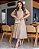 vestido com Tómas e manga Flare Café com leite Midi - Imagem 8