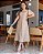 vestido com Tómas e manga Flare Café com leite Midi - Imagem 1