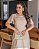 vestido com Tómas e manga Flare Café com leite Midi - Imagem 6