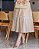 vestido com Tómas e manga Flare Café com leite Midi - Imagem 5