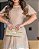 vestido com Tómas e manga Flare Café com leite Midi - Imagem 4