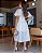 vestido com Tómas e manga Flare Branco Classico midi - Imagem 7